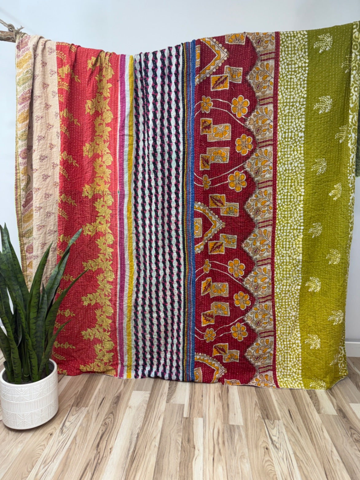 King Vintage Cotton Kantha Quilt