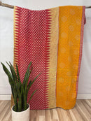 Vintage Cotton Kantha Quilt - Twin