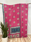 Patchwork Vintage Cotton Kantha Quilt - Twin
