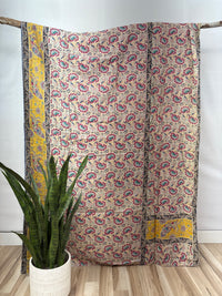 Twin Vintage Cotton Kantha Quilt