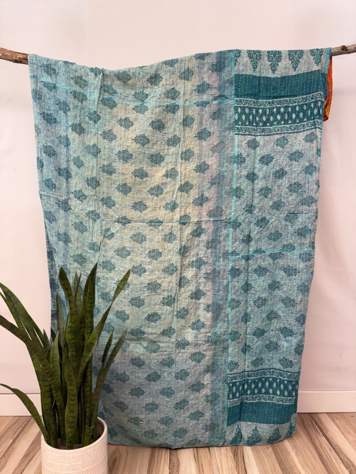 Twin Vintage Cotton Kantha Quilt