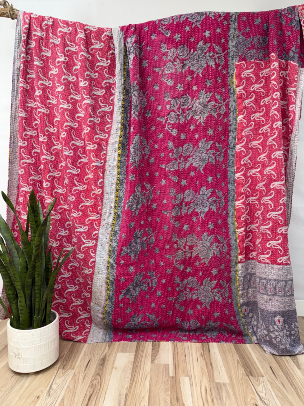 Patchwork Cotton Kantha Quilt King