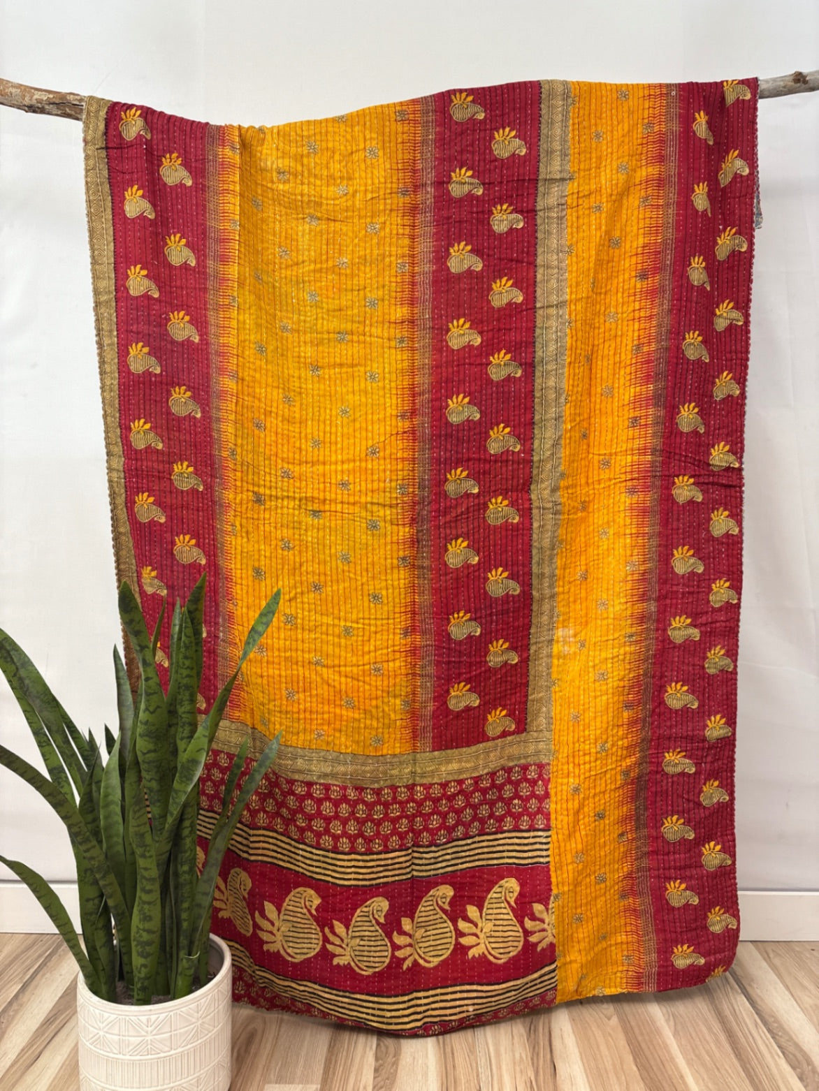 Twin Vintage Cotton Kantha Quilt
