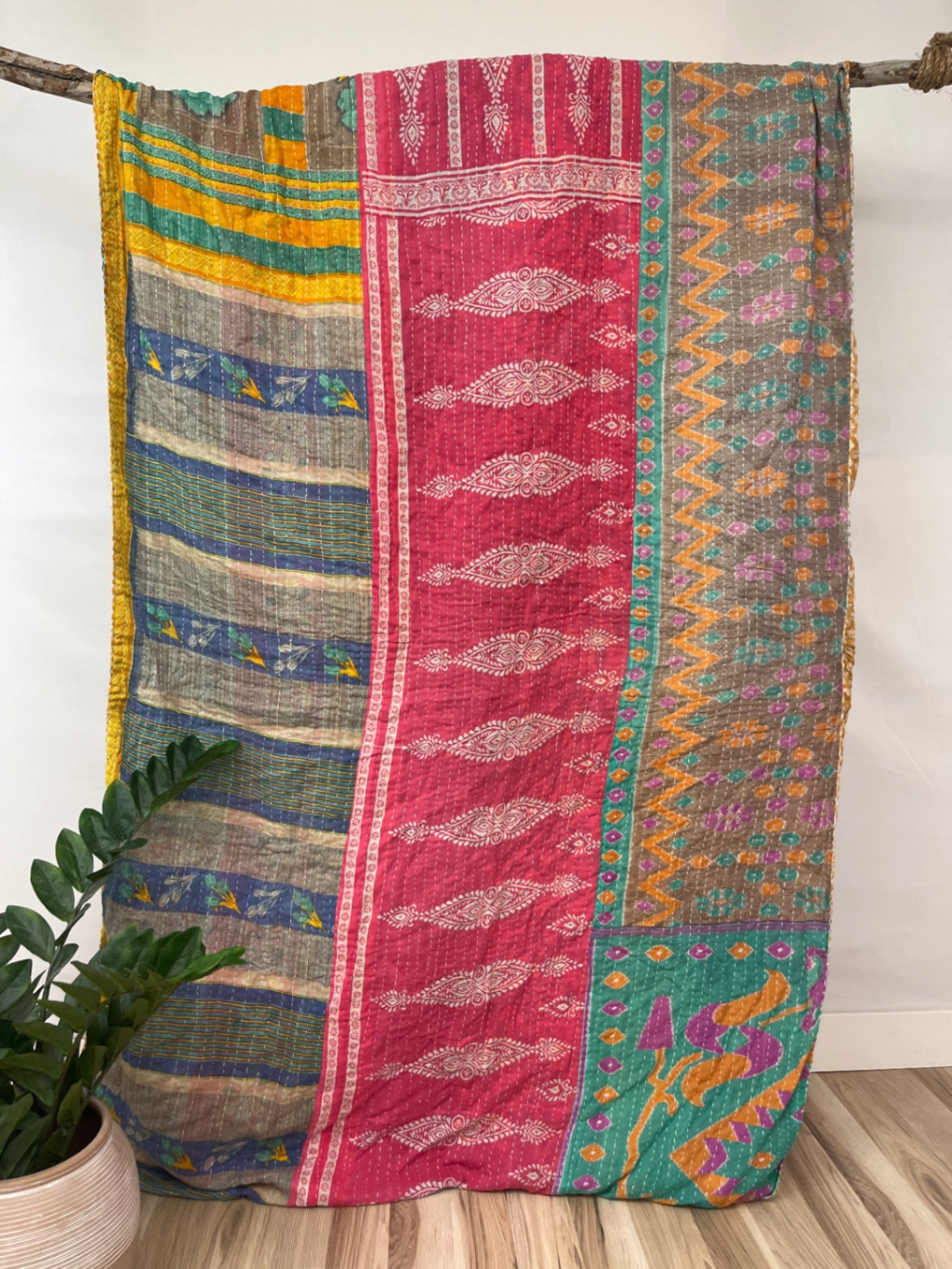 Vintage Cotton Kantha Quilt