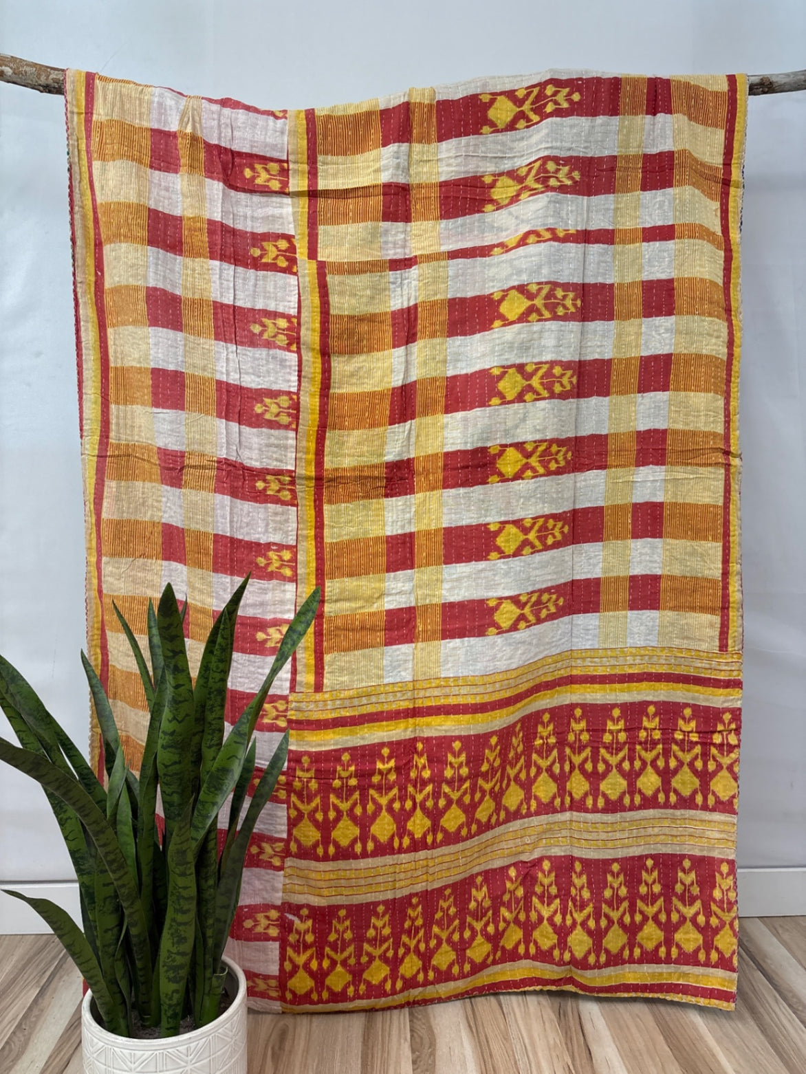 Twin Vintage Cotton Kantha Quilt