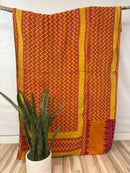 Vintage Cotton Kantha Quilt - Twin