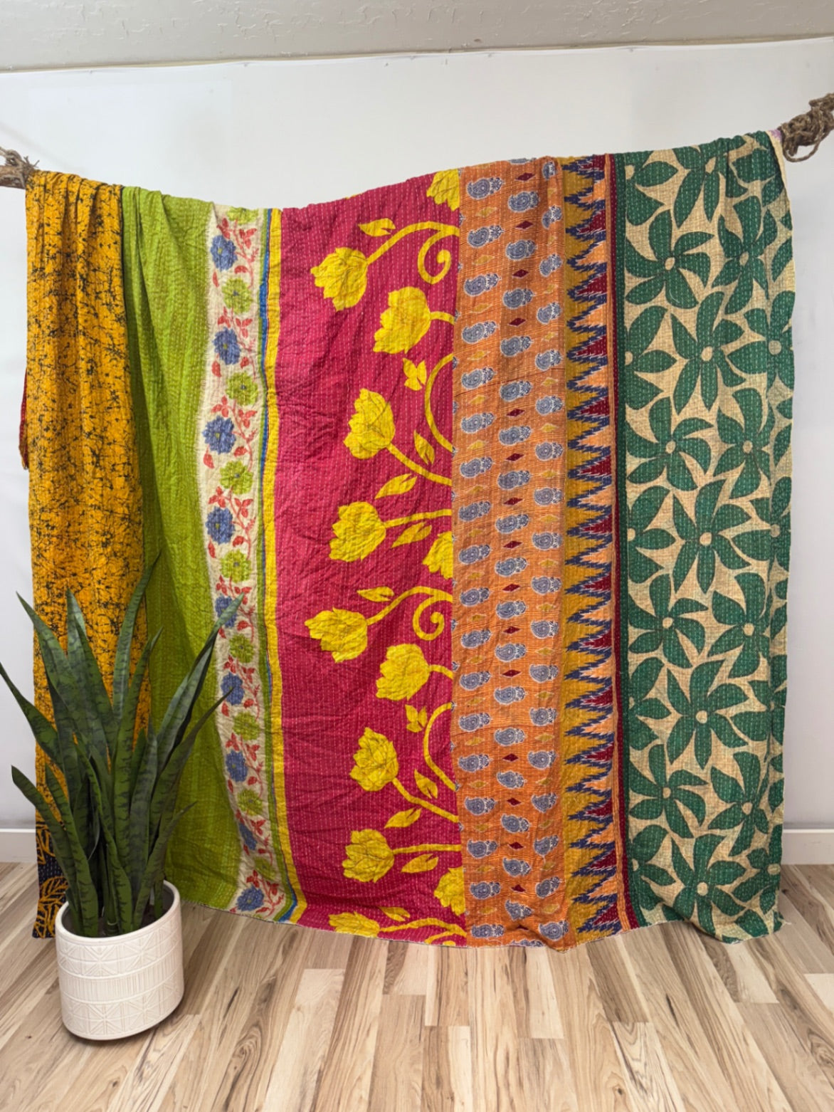 King Vintage Cotton Kantha Quilt