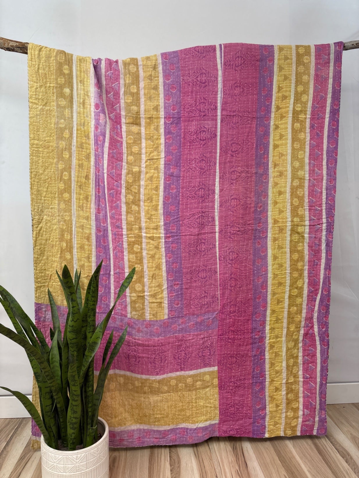 Twin Vintage Cotton Kantha Quilt