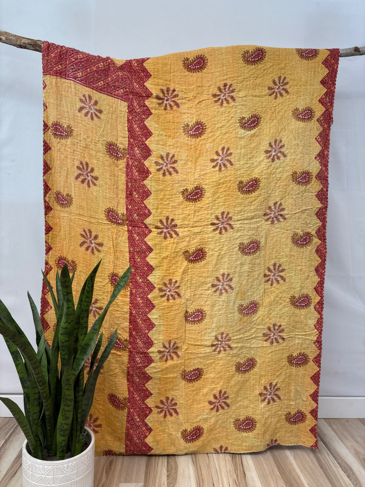 Twin Vintage Cotton Kantha Quilt