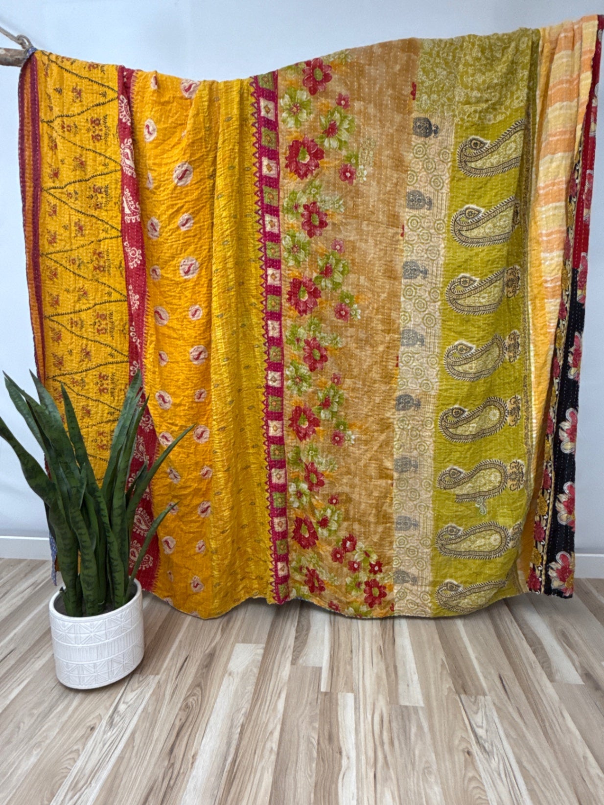 King Vintage Cotton Kantha Quilt