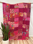 Patchwork Vintage Cotton Kantha Quilt - Twin