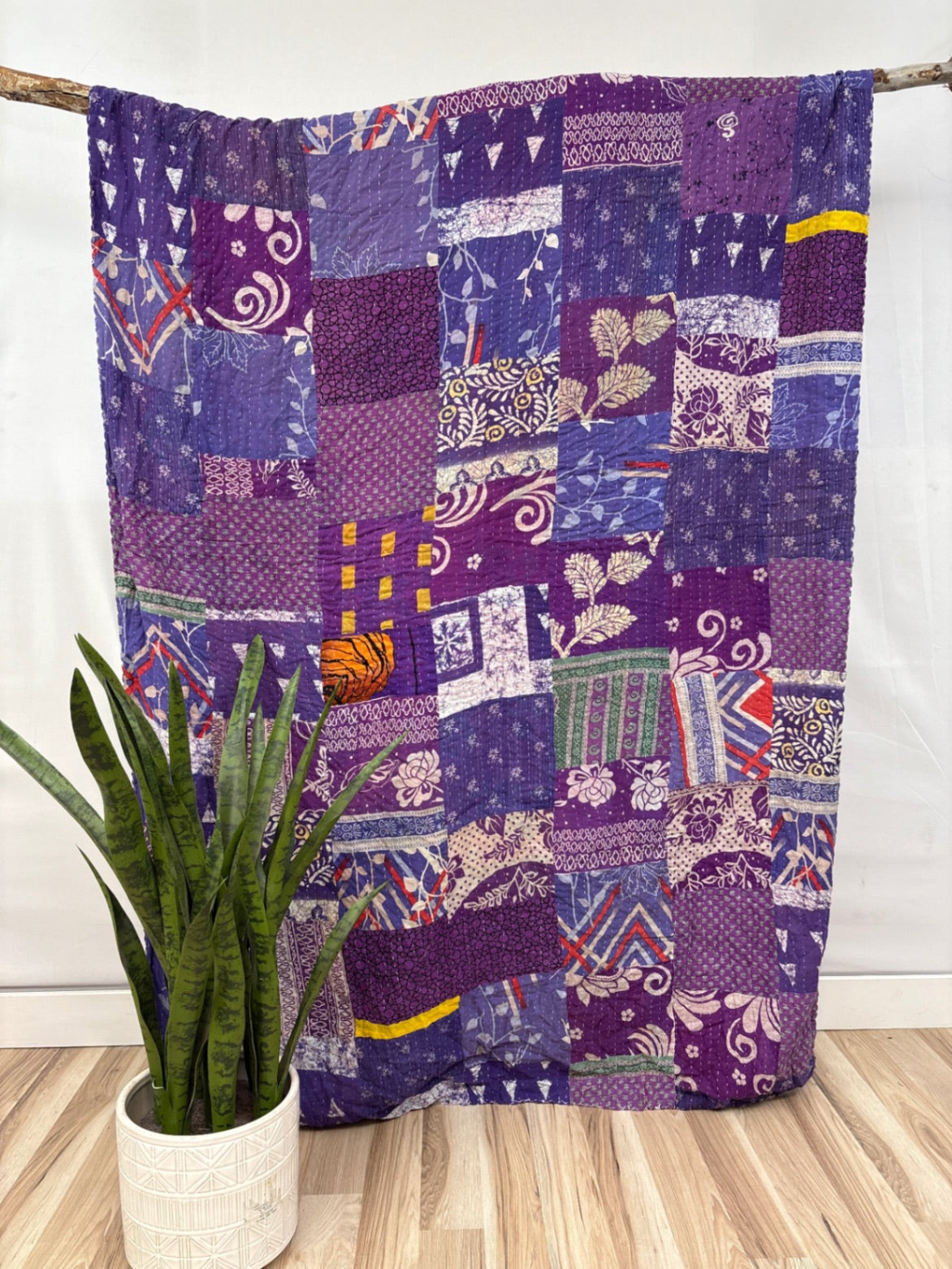 Patchwork Vintage Cotton Kantha Quilt - Twin