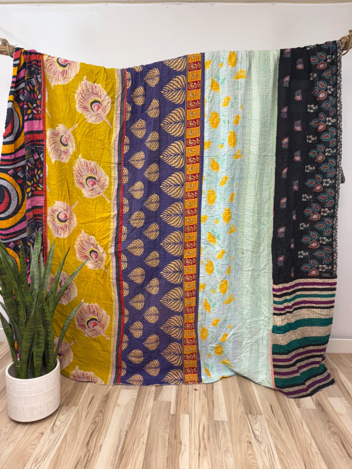 King Vintage Cotton Kantha Quilt