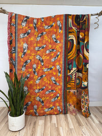 Queen Vintage Cotton Kantha Quilt