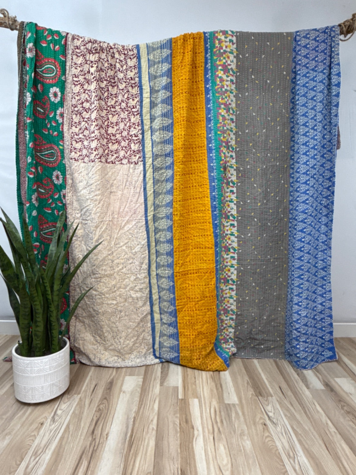 King Vintage Cotton Kantha Quilt