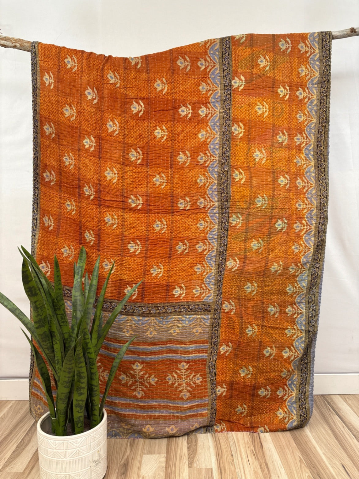 Twin Vintage Cotton Kantha Quilt
