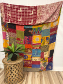 Patchwork Vintage Cotton Kantha Quilt - Twin