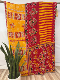 Vintage Cotton Kantha Quilt - Twin