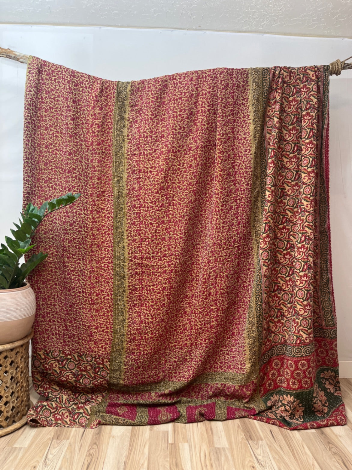 King Vintage Cotton Kantha Quilt