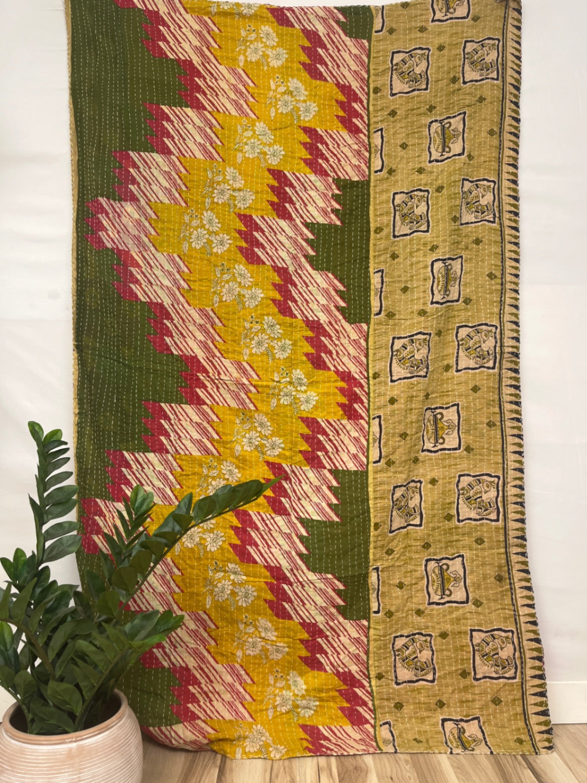 Vintage Cotton Kantha Quilt