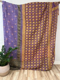 Queen Vintage Cotton Kantha Quilt