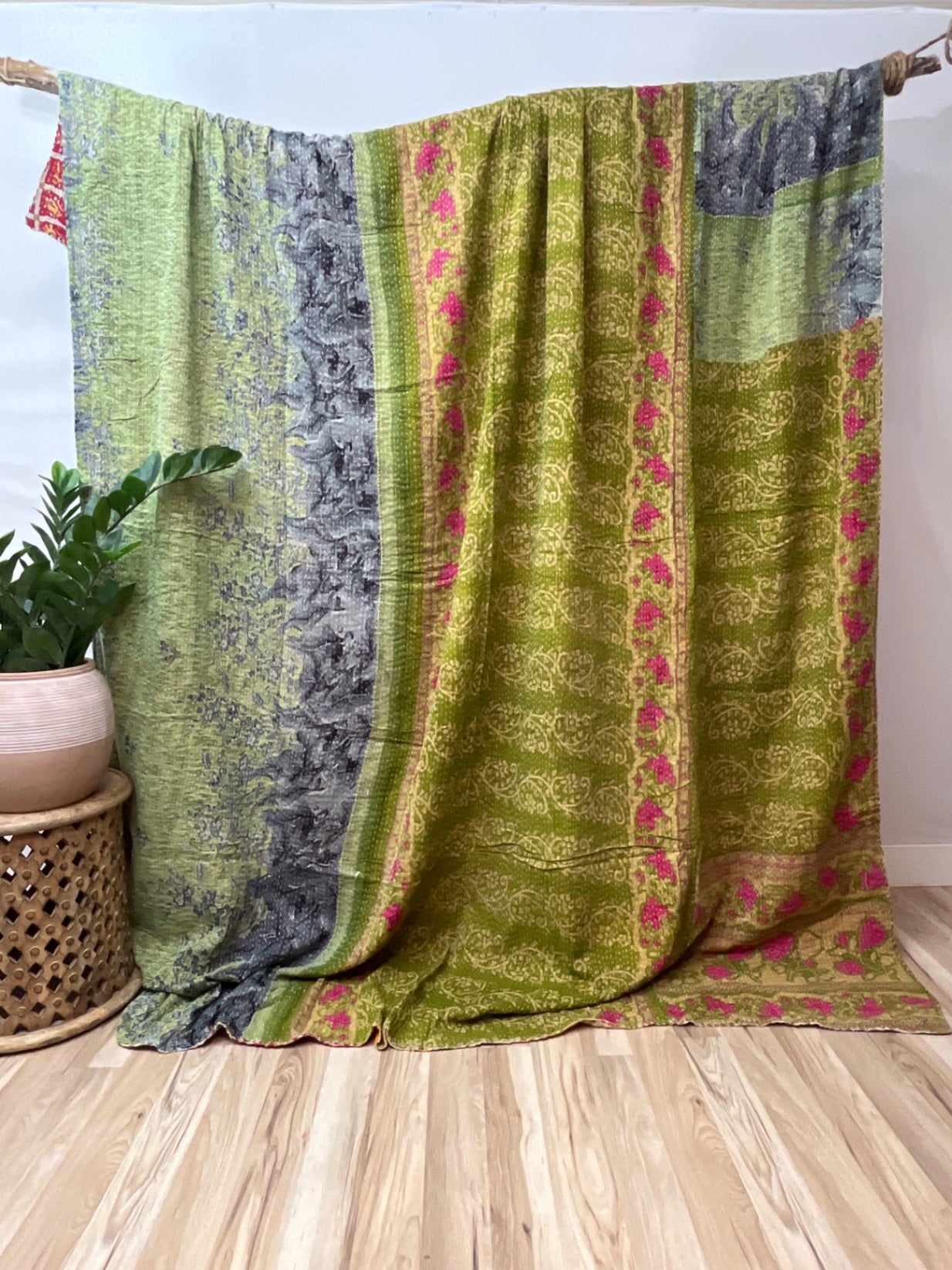 King Vintage Cotton Kantha Quilt