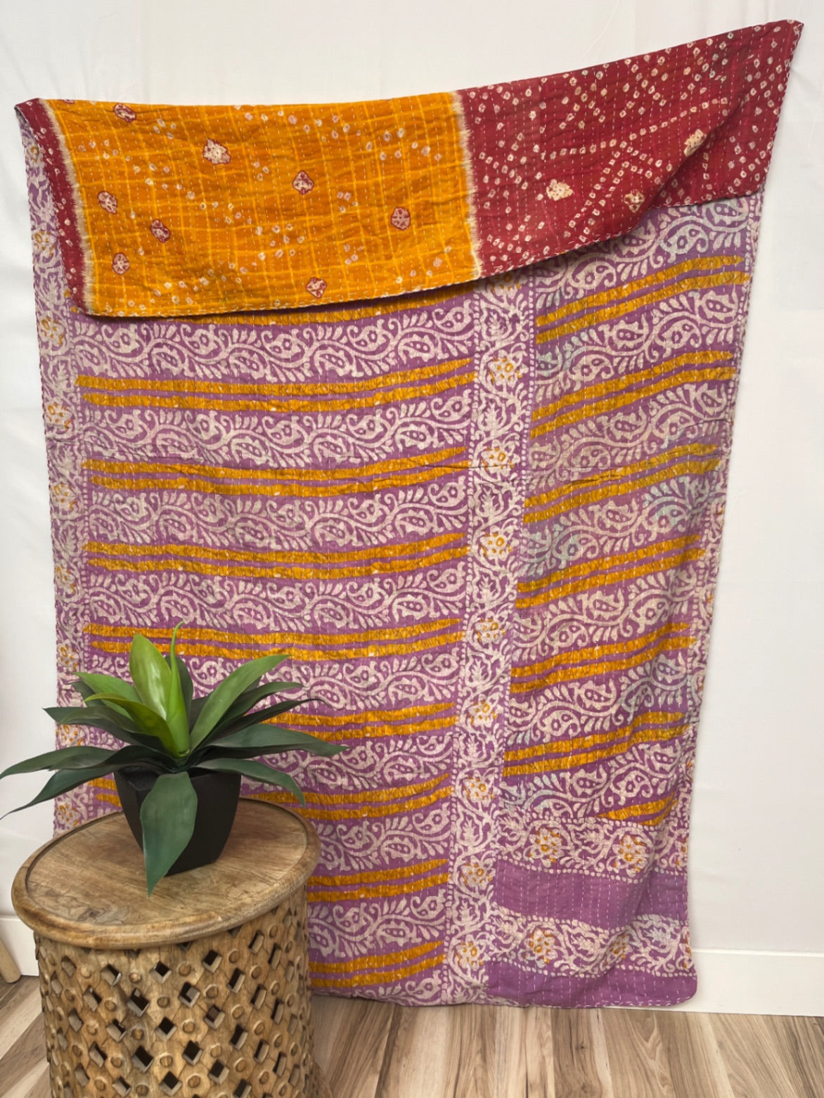 Vintage Cotton Kantha Quilt