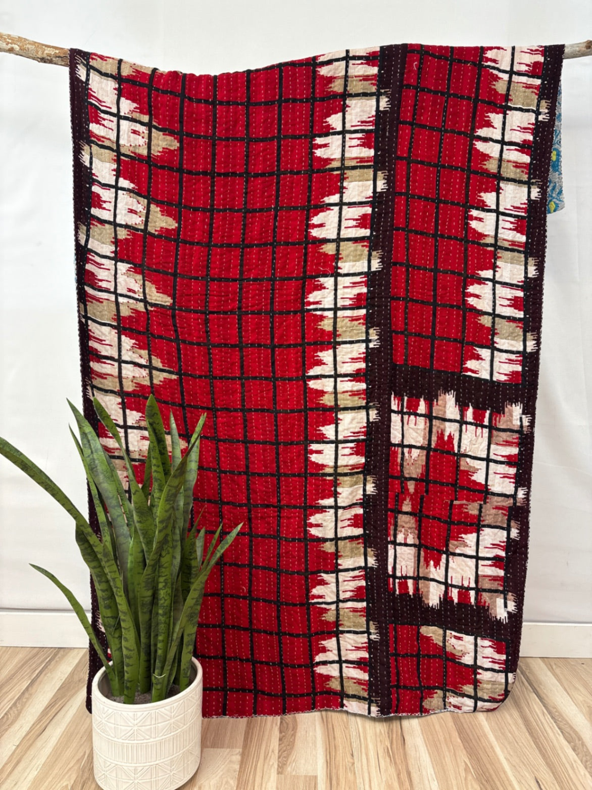 Twin Vintage Cotton Kantha Quilt
