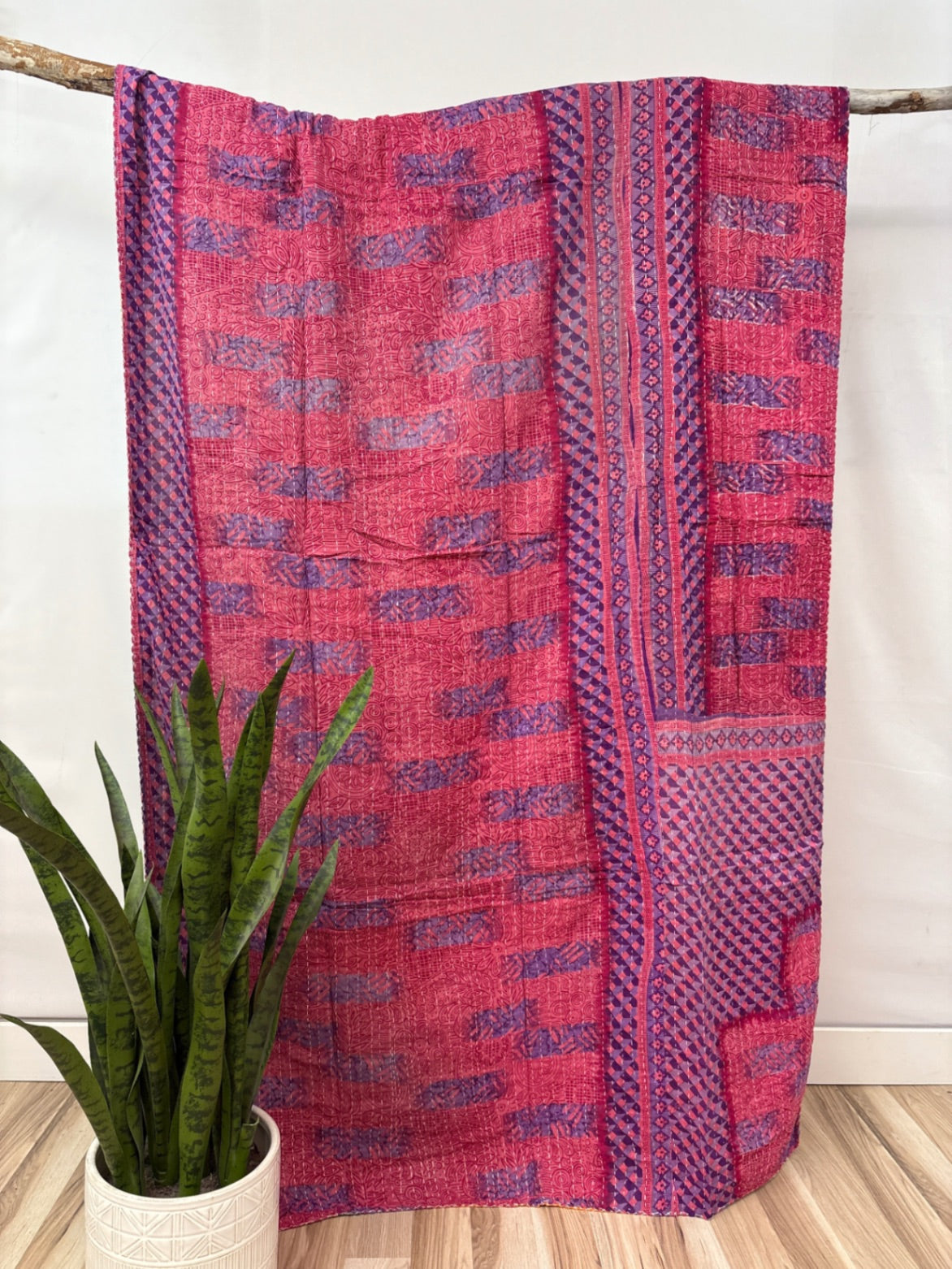 Twin Vintage Cotton Kantha Quilt