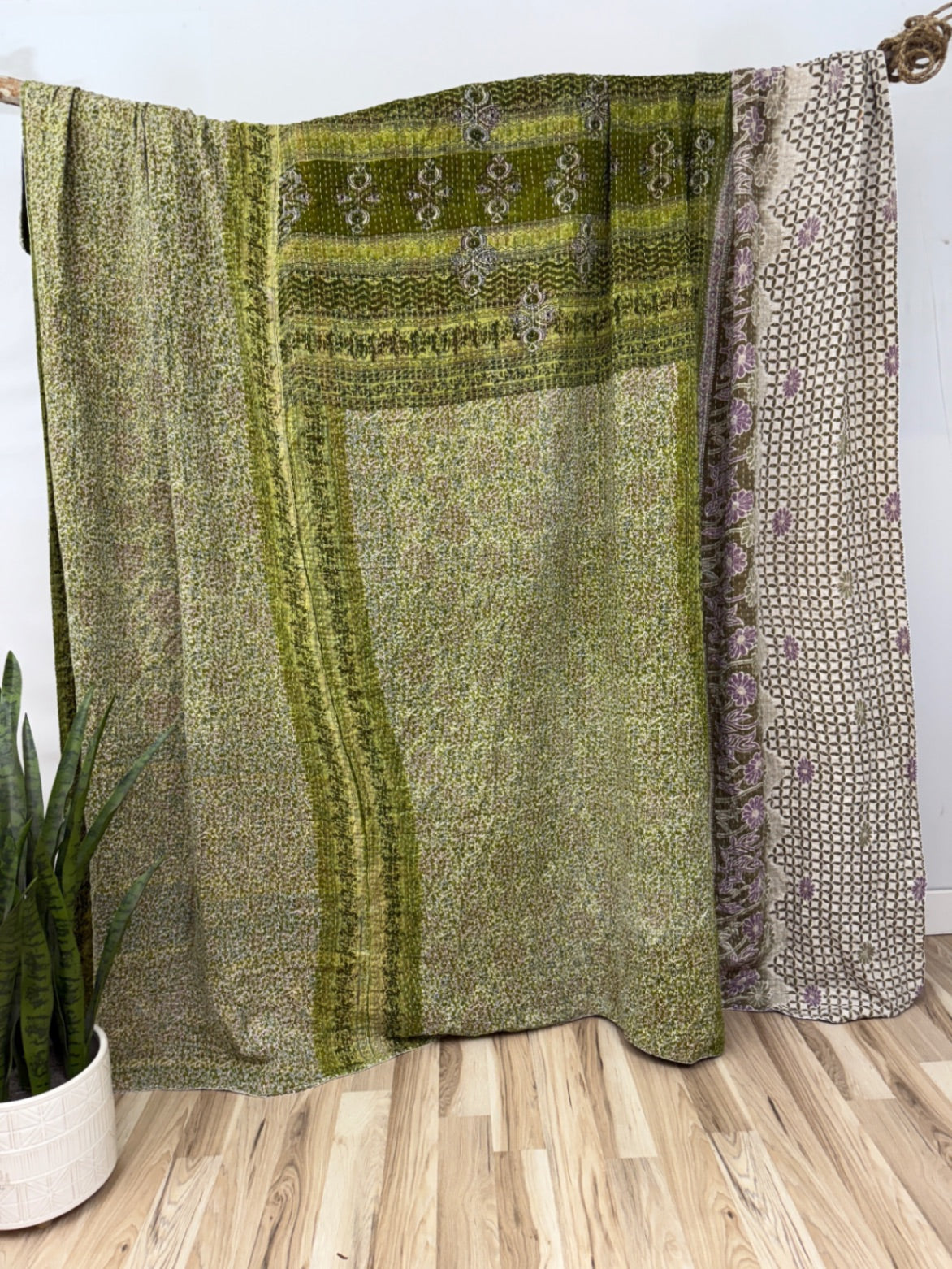 Queen Vintage Cotton Kantha Quilt