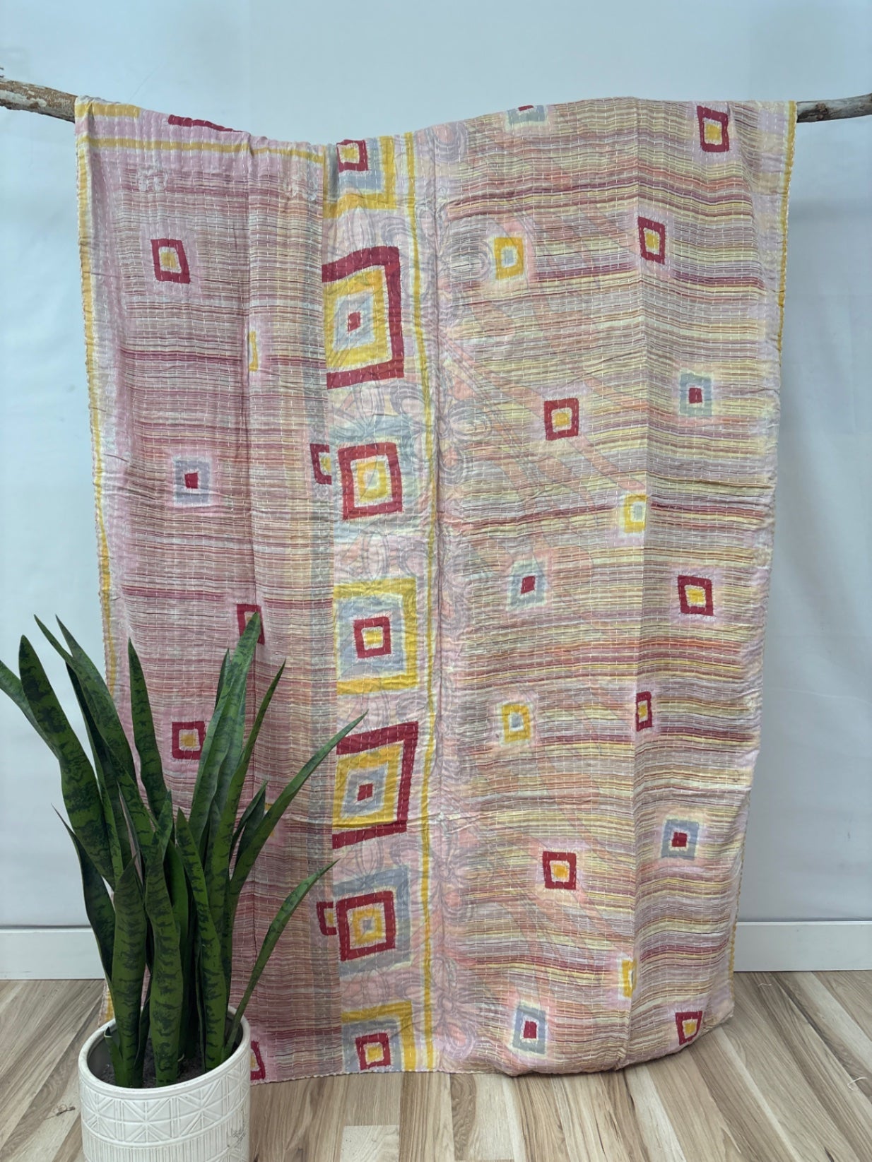 Patchwork Vintage Cotton Kantha Quilt - Twin
