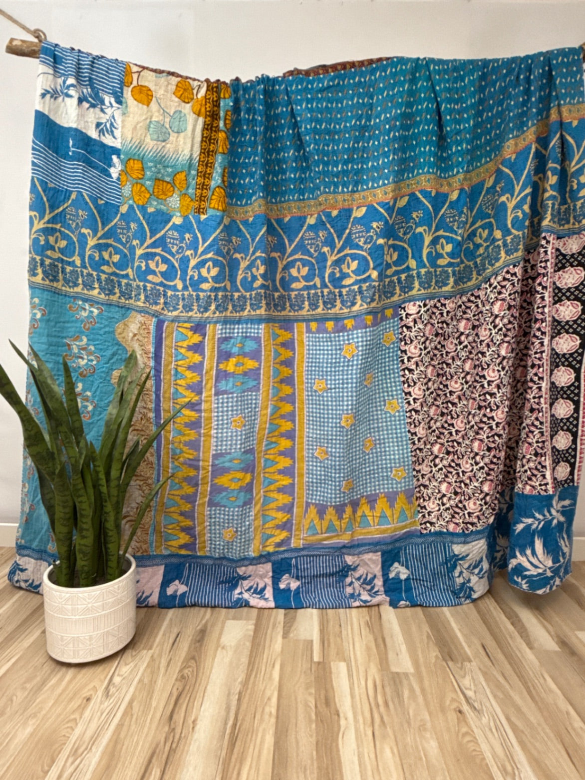 King Vintage Cotton Kantha Quilt