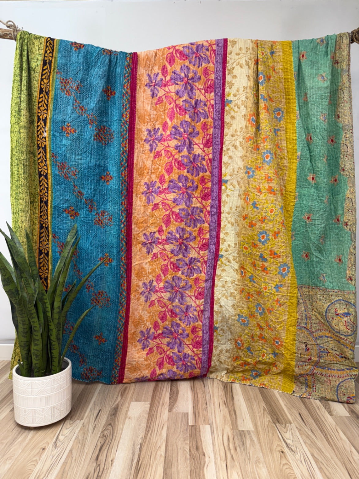 King Vintage Cotton Kantha Quilt