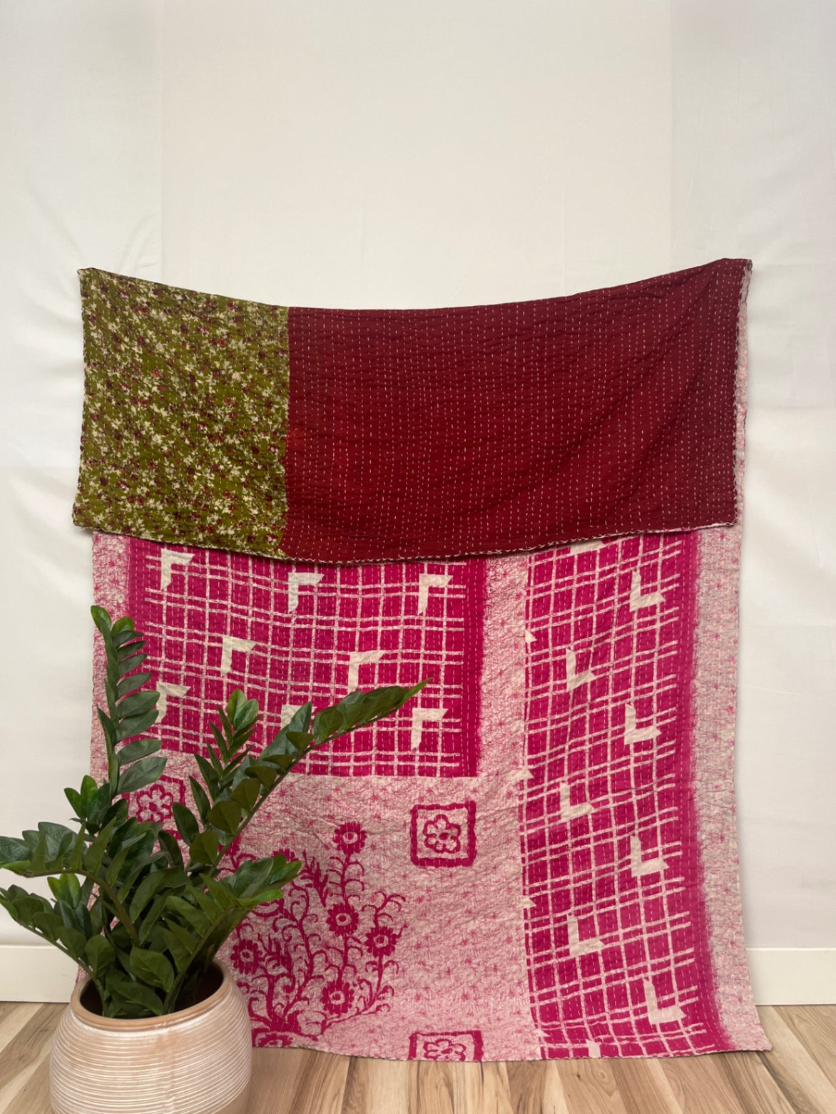 Vintage Cotton Kantha Quilt