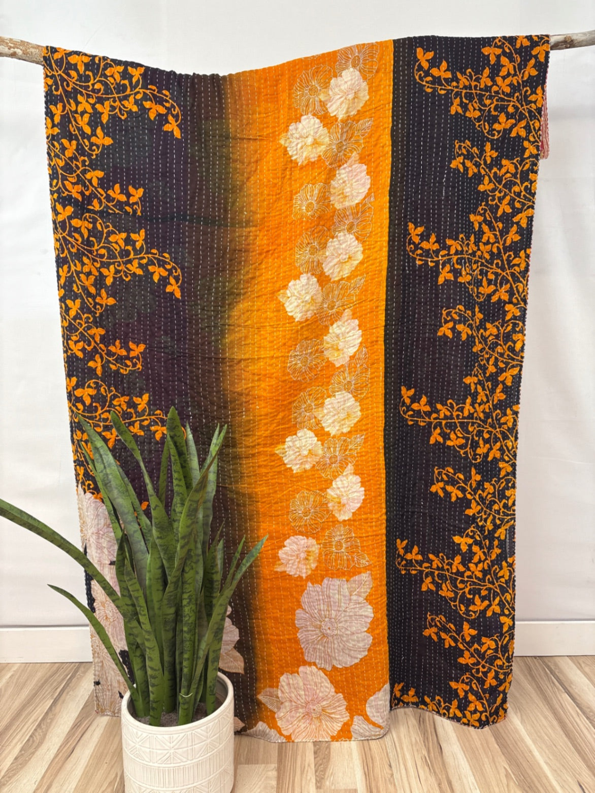 Twin Vintage Cotton Kantha Quilt