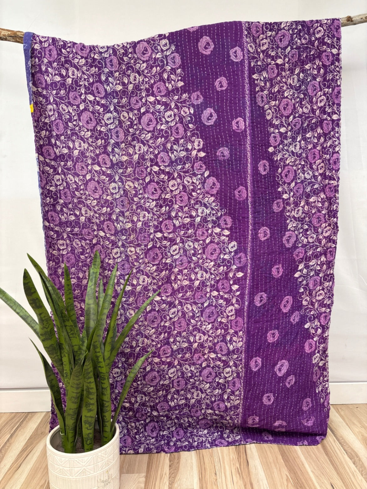Patchwork Vintage Cotton Kantha Quilt - Twin