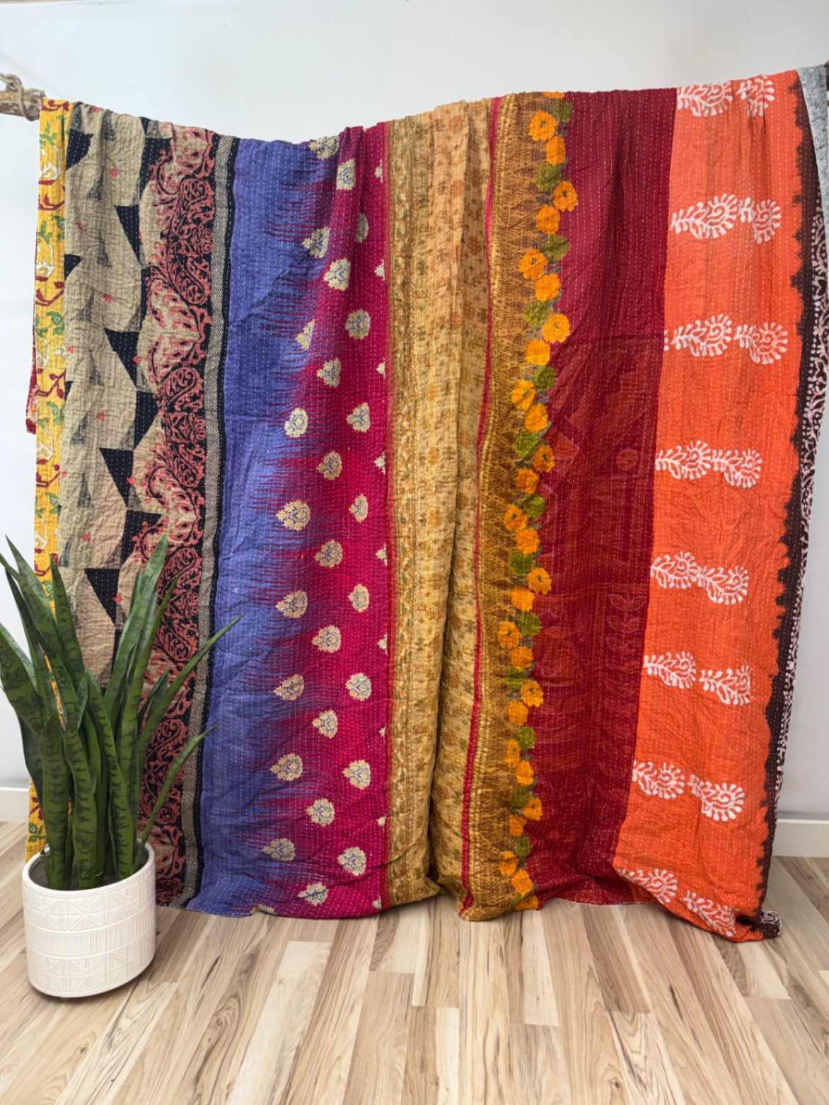 King Vintage Cotton Kantha Quilt