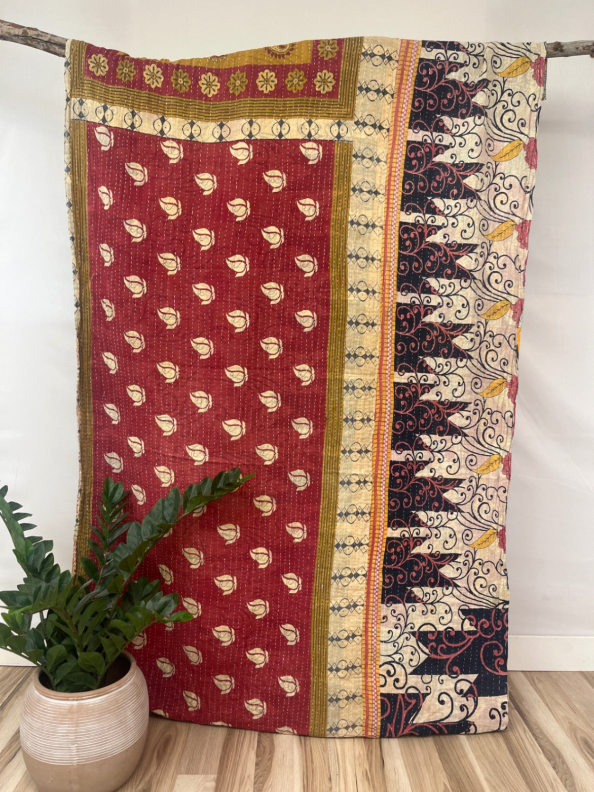 Vintage Cotton Kantha Quilt