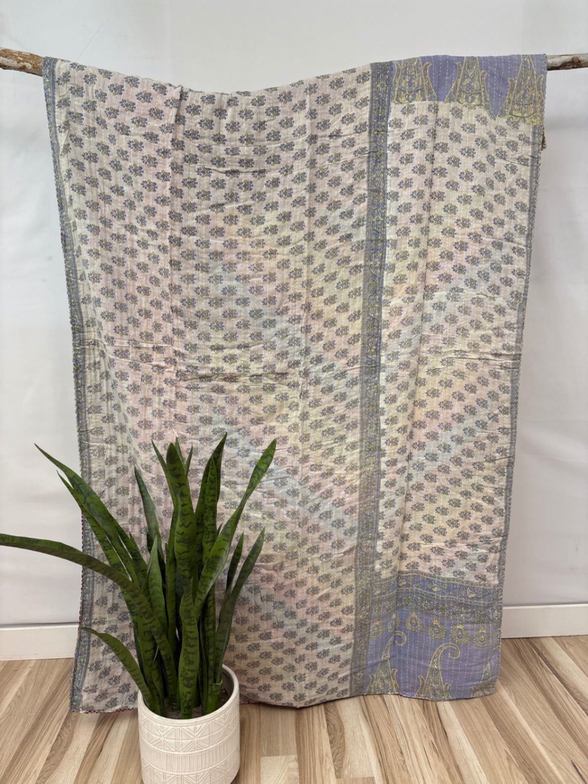 Twin Vintage Cotton Kantha Quilt