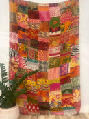 Patchwork Vintage Cotton Kantha Quilt - Twin