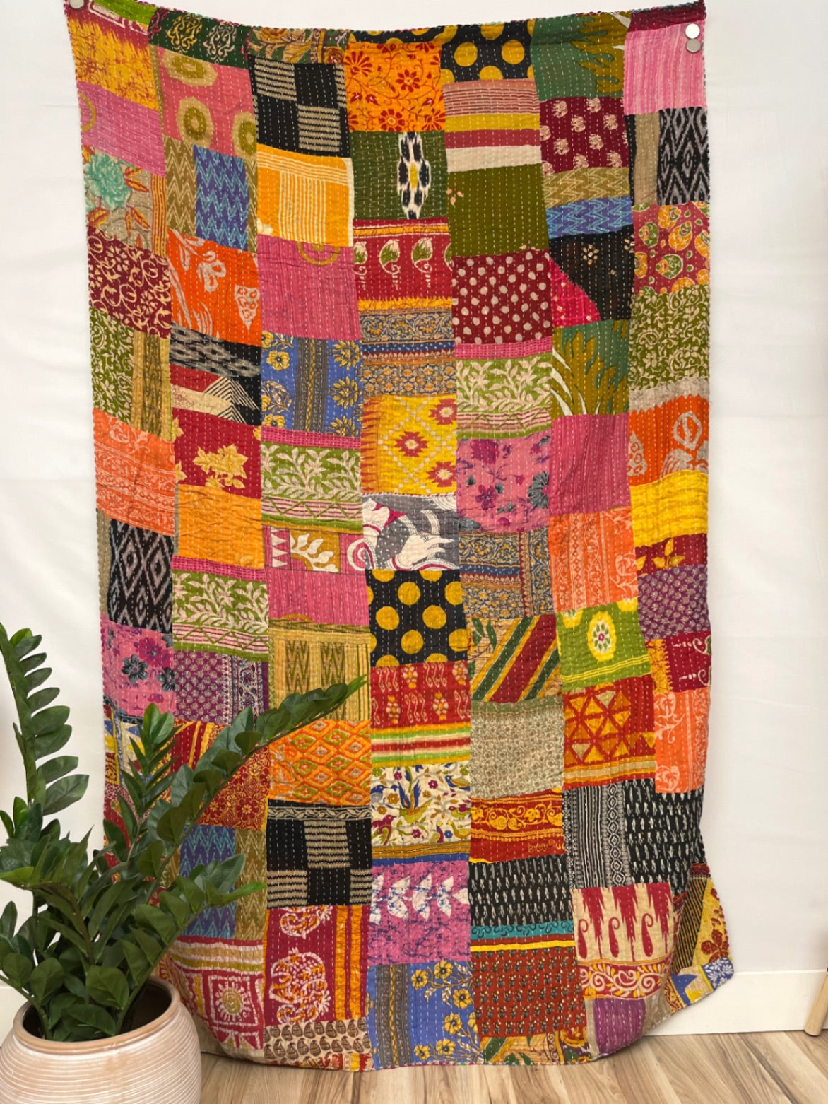 Patchwork Vintage Cotton Kantha Quilt - Twin