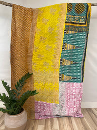 Vintage Cotton Kantha Quilt