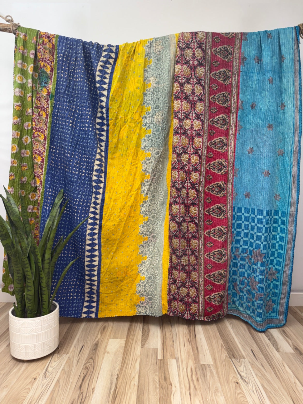 King Vintage Cotton Kantha Quilt