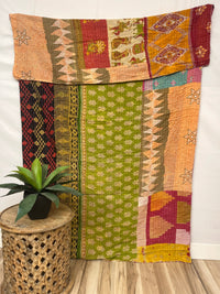 Patchwork Vintage Cotton Kantha Quilt - Twin