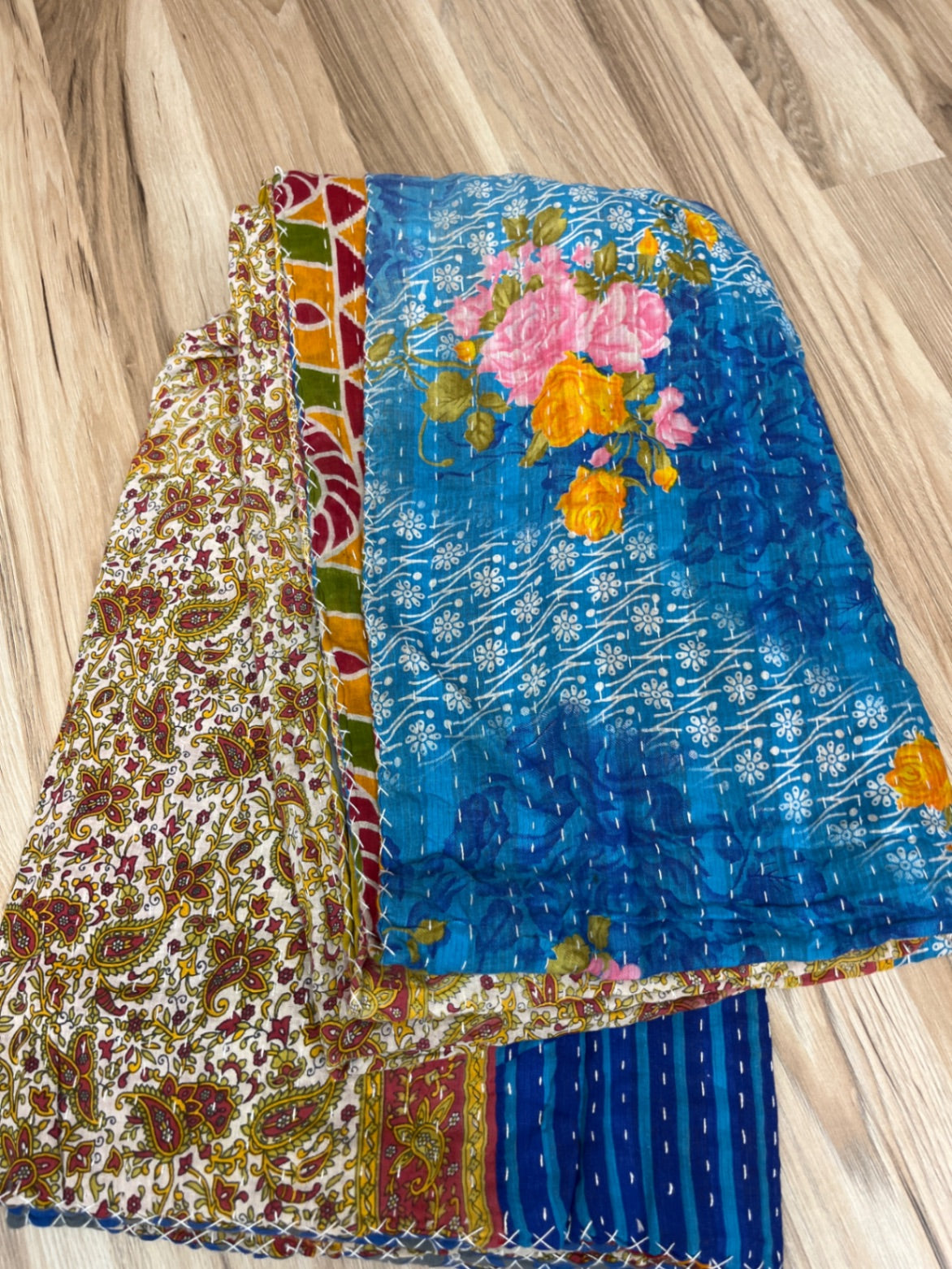 Vintage Cotton Kantha Quilt