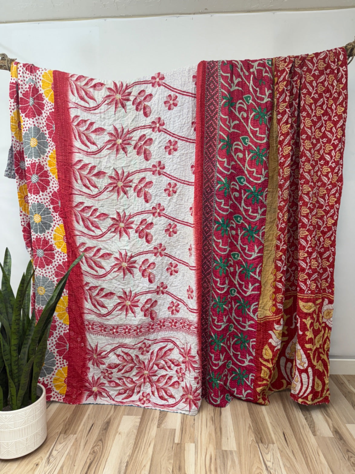 King Vintage Cotton Kantha Quilt