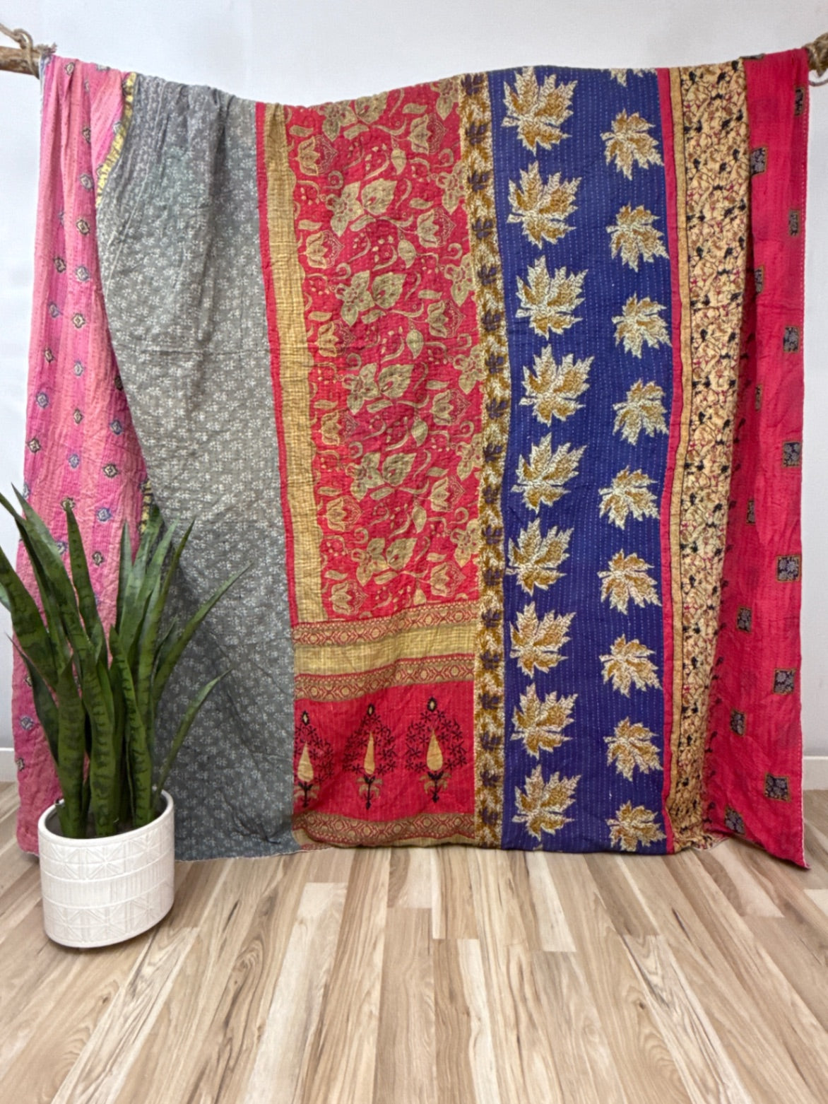 King Vintage Cotton Kantha Quilt