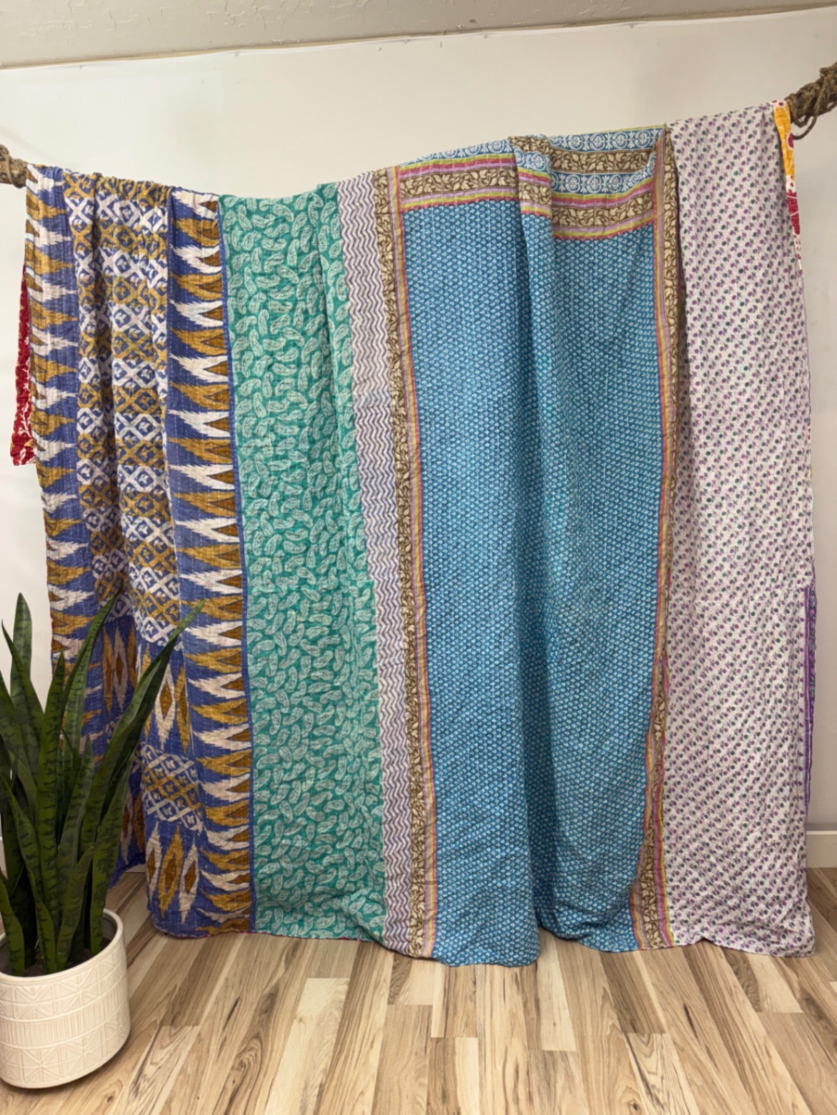 King Vintage Cotton Kantha Quilt