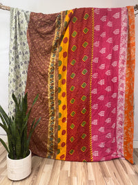 Queen Vintage Cotton Kantha Quilt