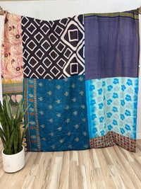 Queen Vintage Cotton Kantha Quilt